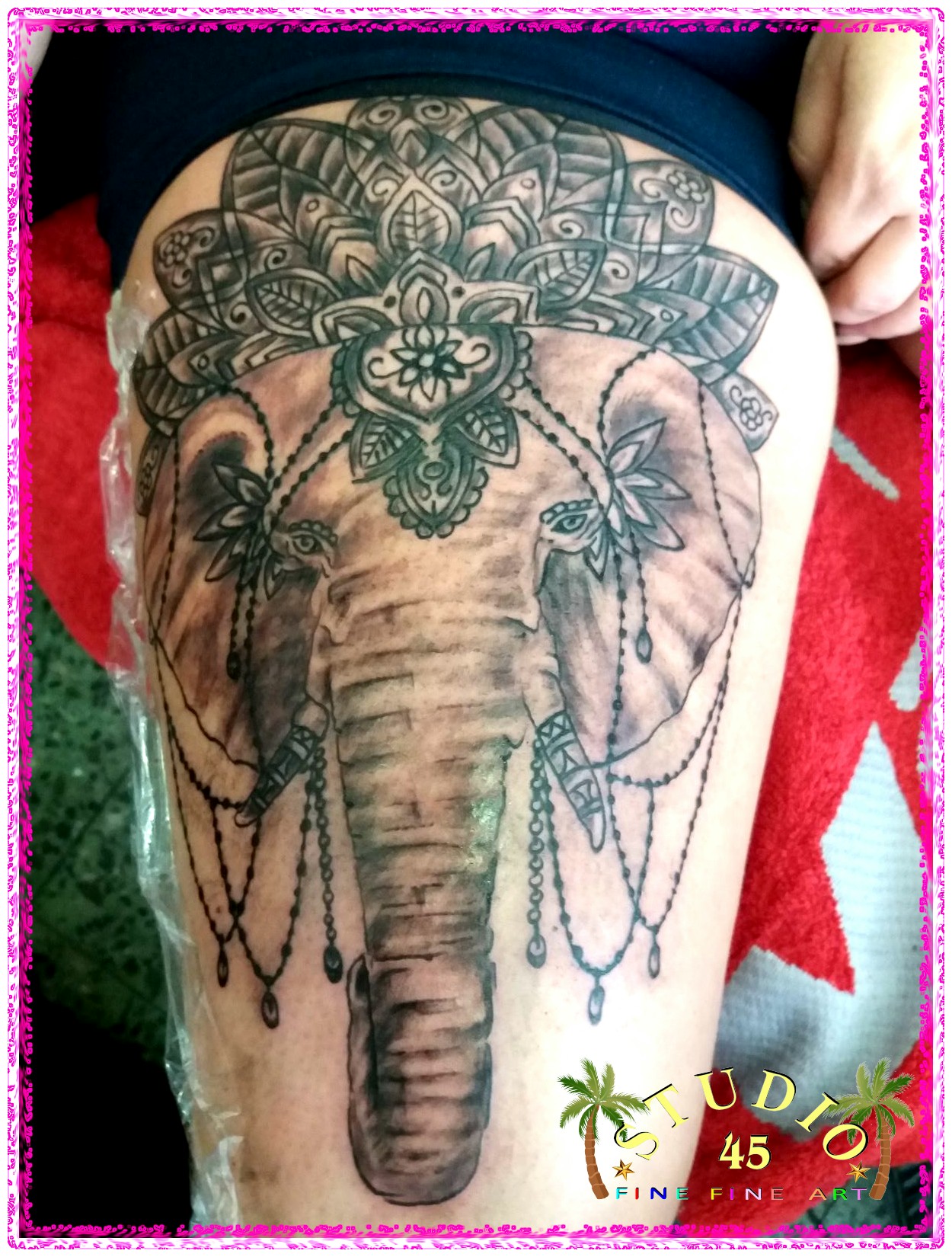 Mandala Elefant Oberschenkel - STUDIO 45